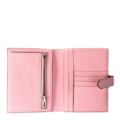 Hermes Chevre Mysore Bearn Compact Wallet Rose Sakura 5 of 7