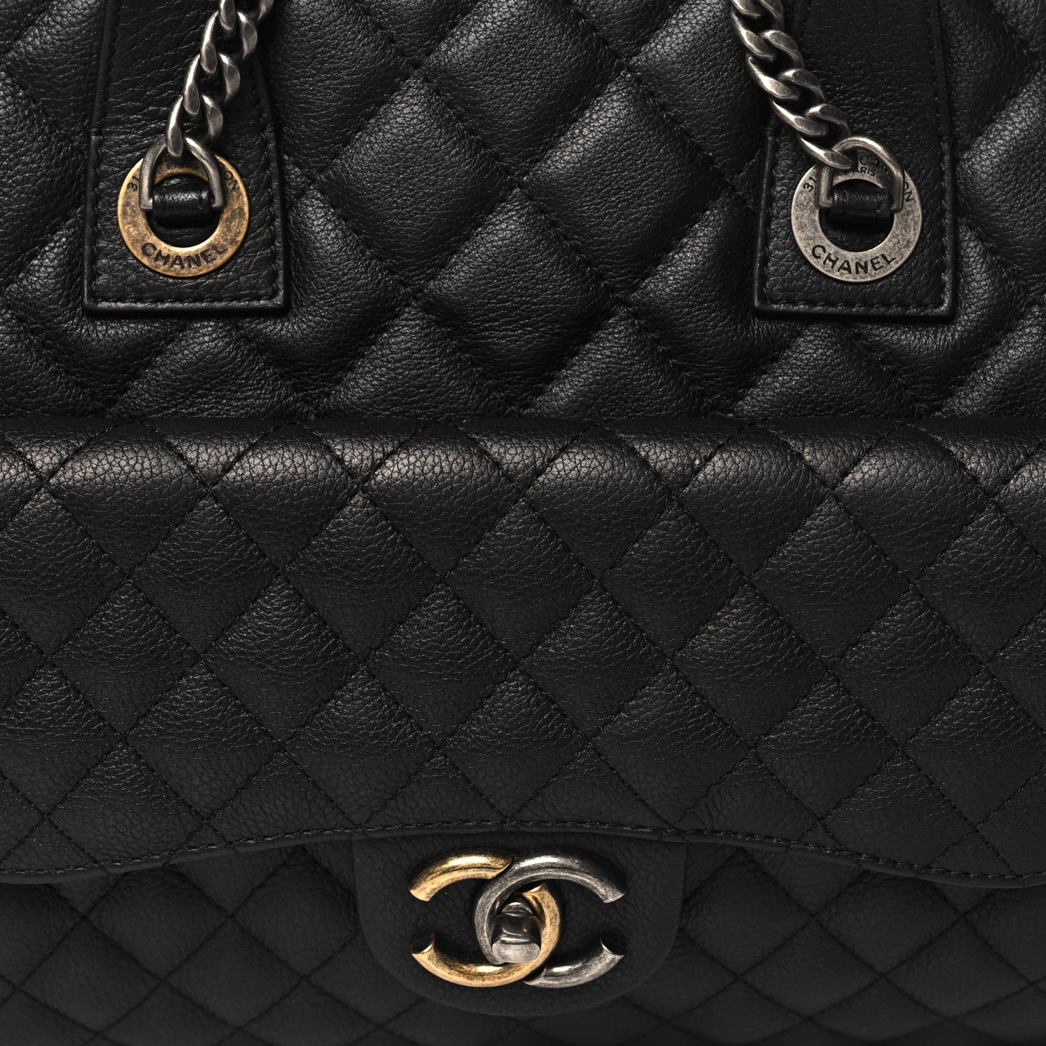 Chanel Caviar Quilted Large Casual Pocket Tote Black 9 of 11