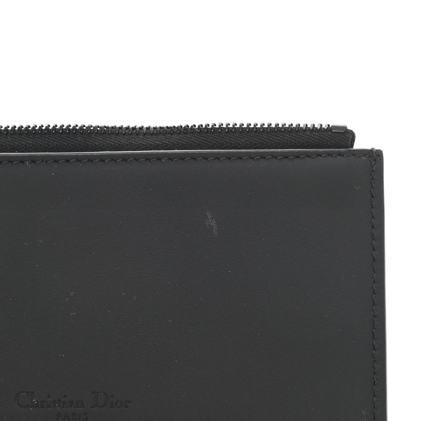 Ultra Matte Calfskin Saddle Chain Wallet Pouch Black