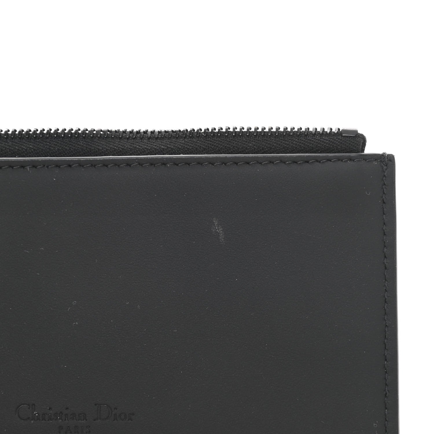 Christian Dior Ultra Matte Calfskin Saddle Chain Wallet Pouch Black 13 of 14