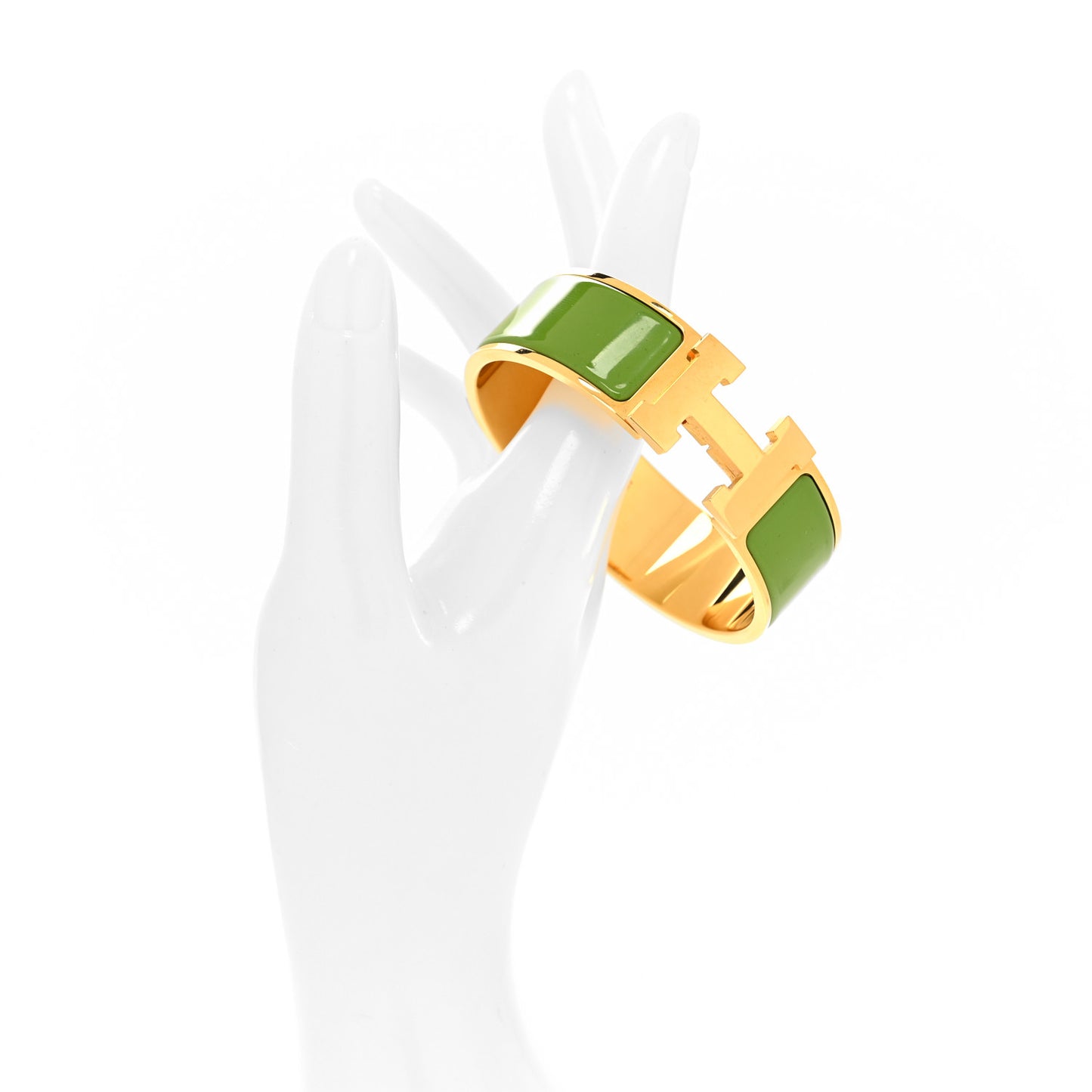 Enamel Wide Clic Clac H Bracelet PM Vert Anis