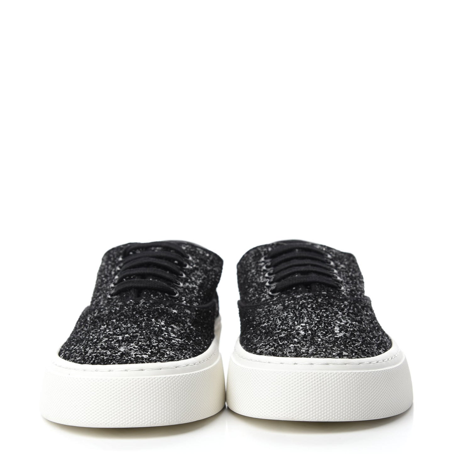 Calfskin Crystal Glitter Venice Low Top Sneakers 39.5 Black