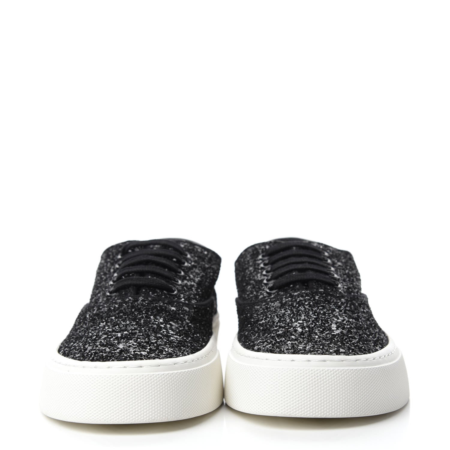Saint Laurent Calfskin Crystal Glitter Venice Low Top Sneakers 39.5 Black 2 of 9