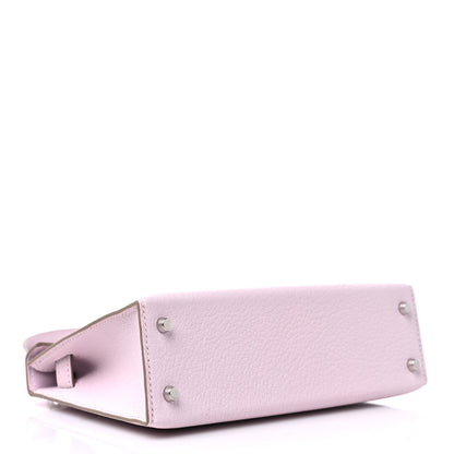 Hermes Chevre Mysore Mini Kelly Sellier 20 Mauve Pale Gold White 3 of 9