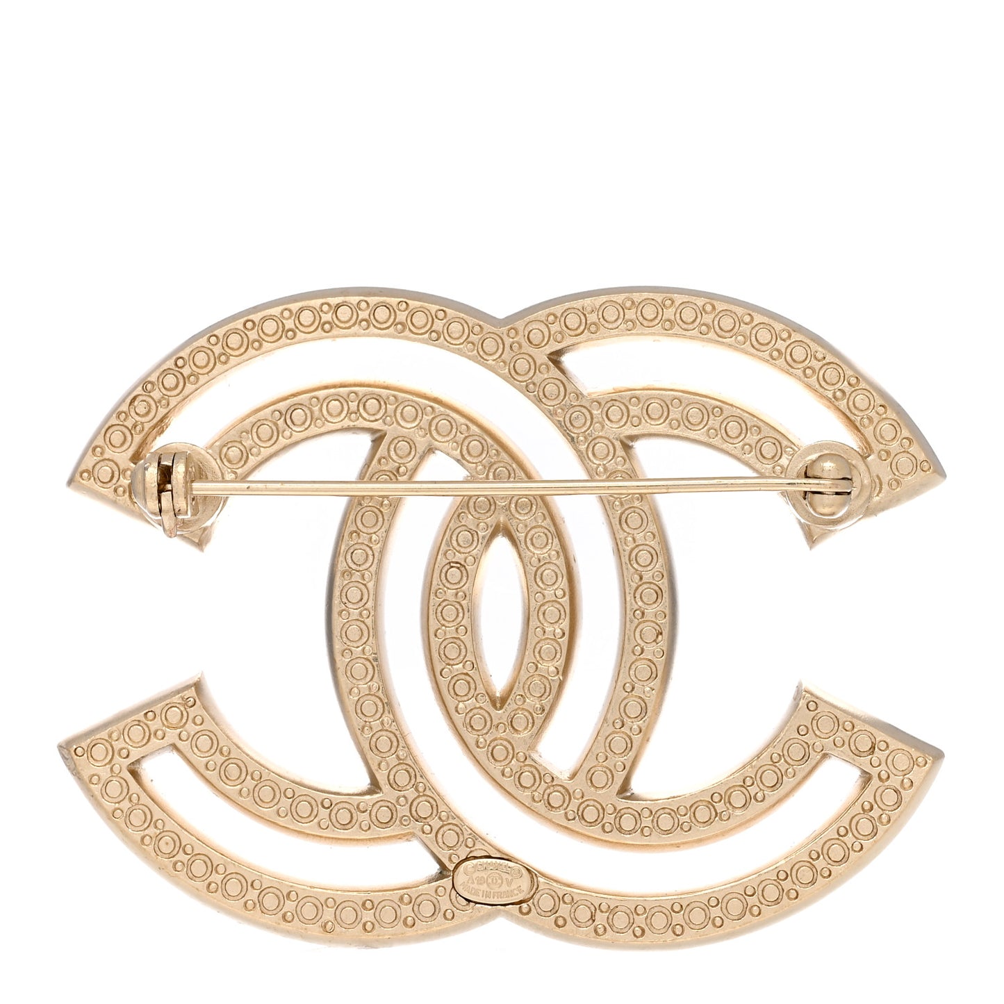 Crystal CC Brooch Light Gold