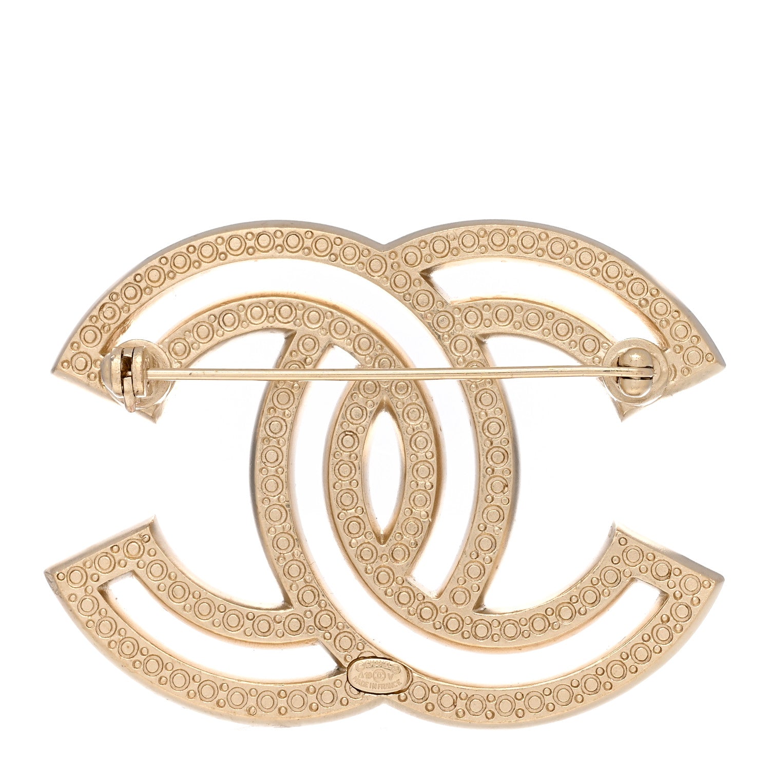 Chanel Crystal CC Brooch Light Gold 3 of 5