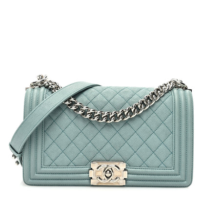 Chanel Caviar Quilted Medium Boy Flap Light Blue 1 of 11