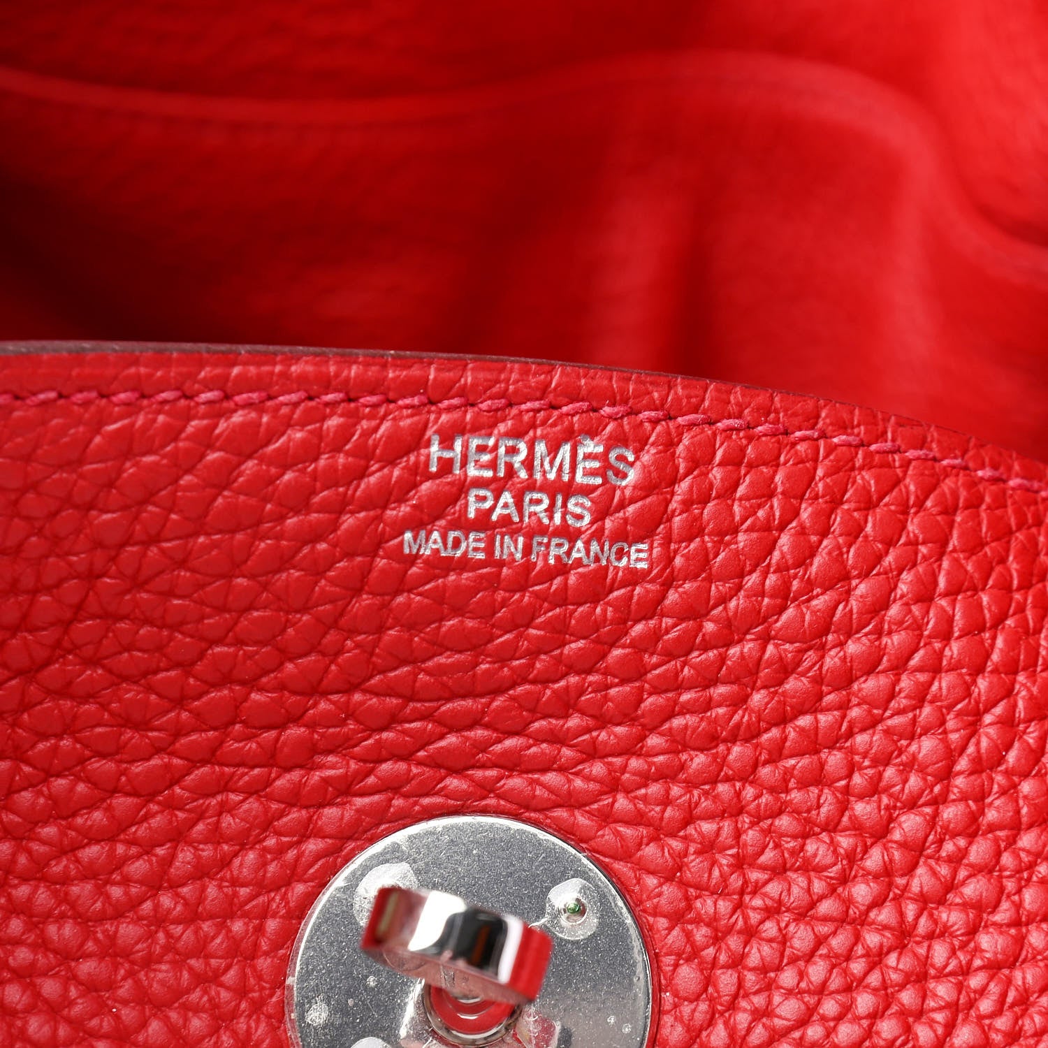 Hermes Taurillon Clemence Lindy 34 Rouge Casaque 5 of 11