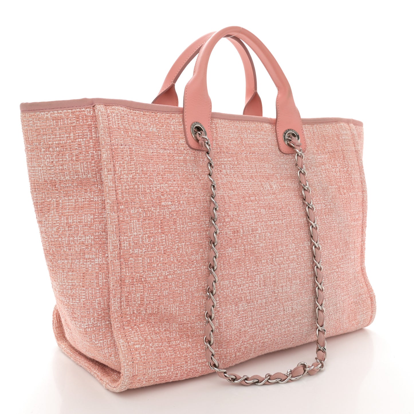 Straw Lurex Medium Deauville Tote Pink
