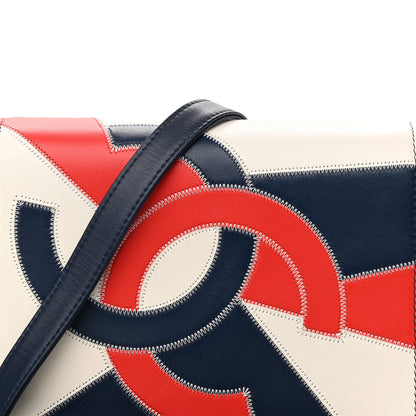 Chanel Lambskin Patchwork CC Tassel Crossbody Bag White Blue Red 8 of 11