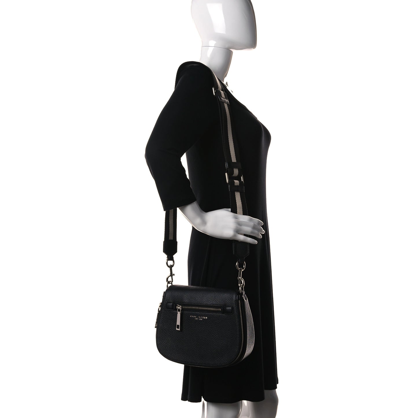 Pebbled Calfskin Recruit Nomad Crossbody Black