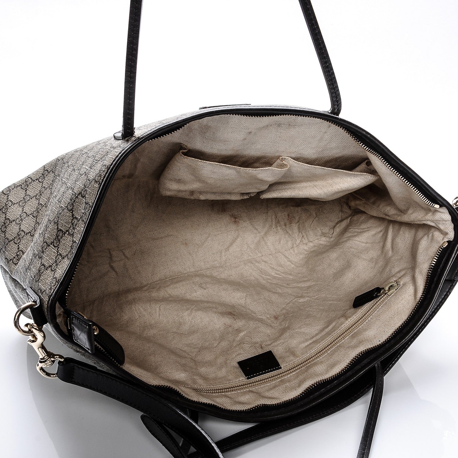 Gucci GG Supreme Monogram Medium Zippered Tote Dark Brown 5 of 14
