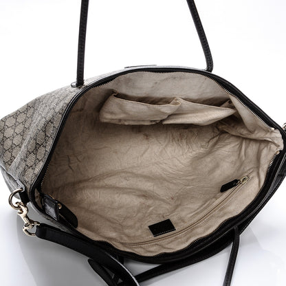 Gucci GG Supreme Monogram Medium Zippered Tote Dark Brown 5 of 14