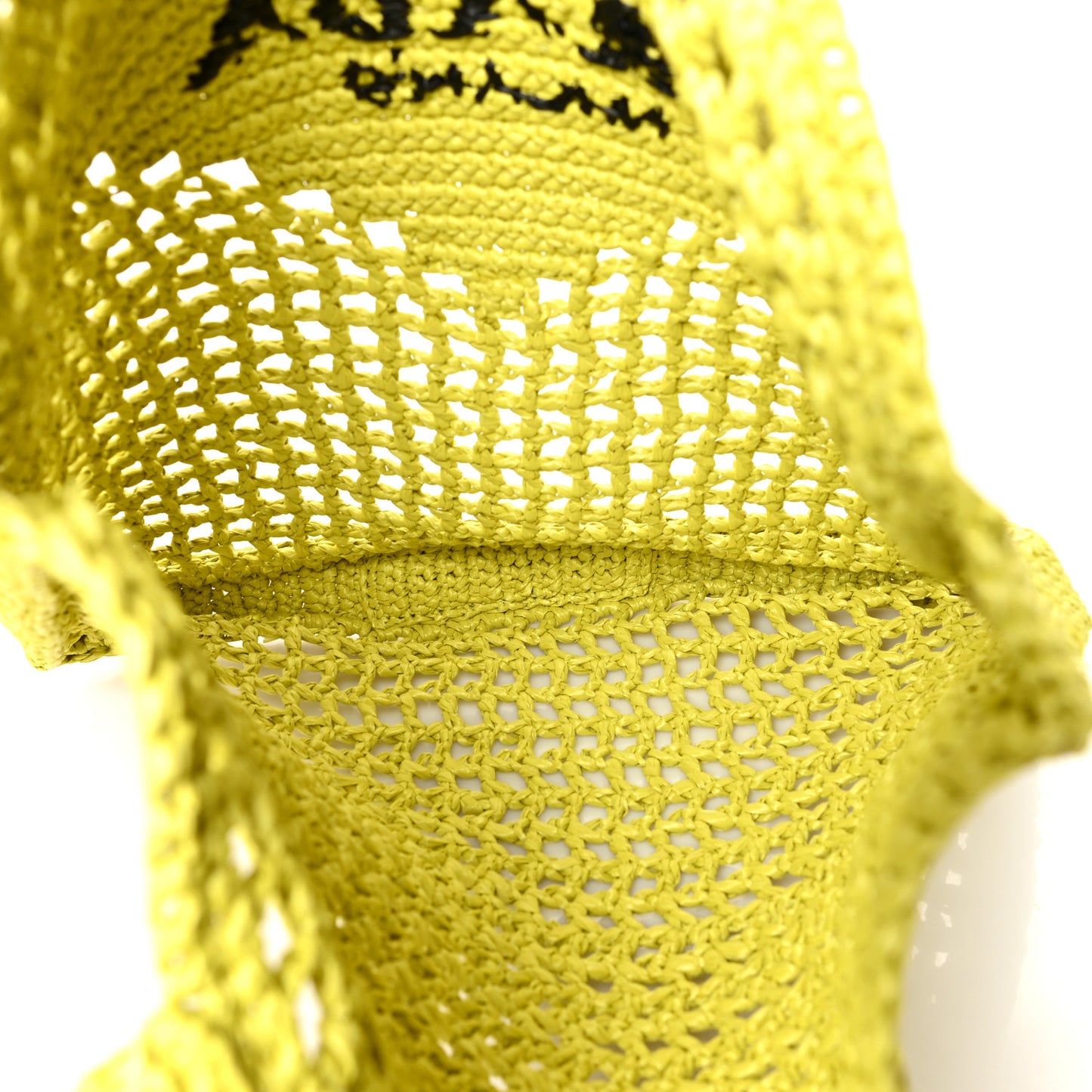 Yarn Raffia Effect Crochet Logo Embroidered Tote Bag Cedro