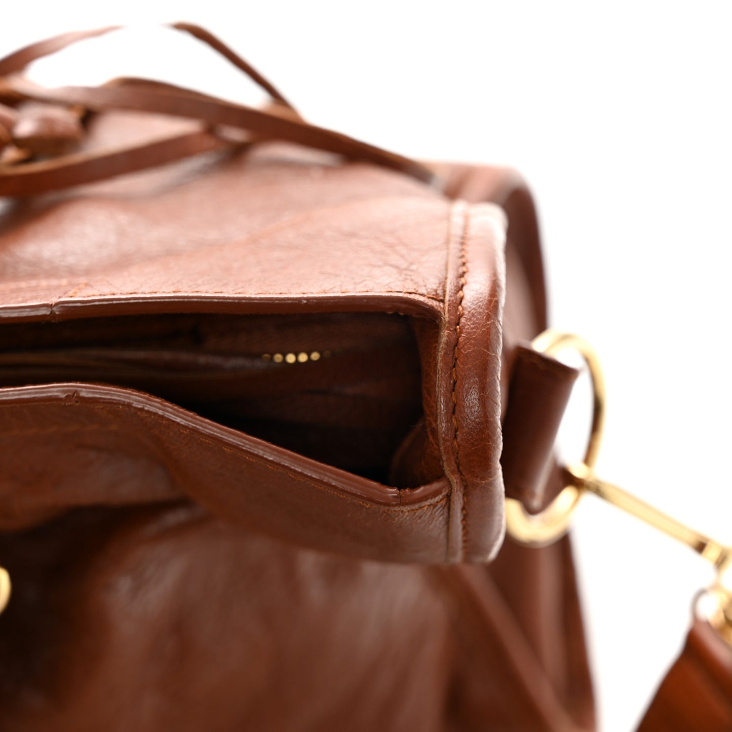 Agneau Classic Gold Hardware City Marron Cognac
