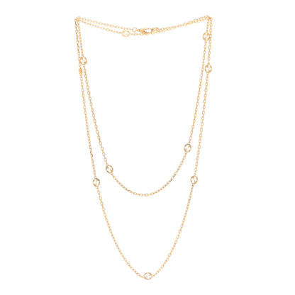 Gucci 18K Yellow Gold Running GG Station Necklace 3 of 6