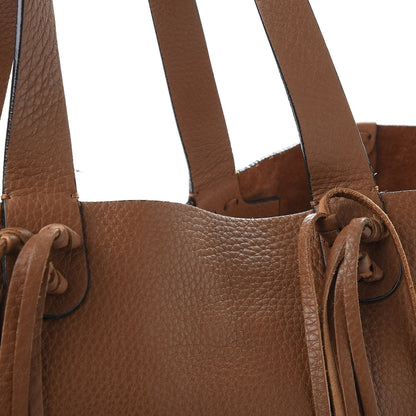 Valentino Garavani Grained Calfskin C-Rockee Fringe Tote Light Cuir 10 of 11