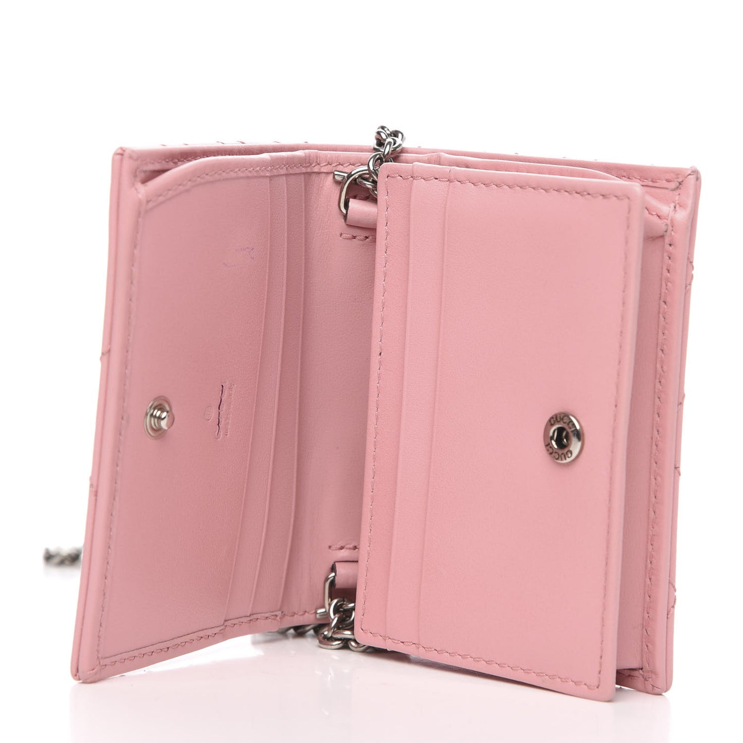 Calfskin Matelasse GG Marmont Mini Wallet On Chain Wild Rose