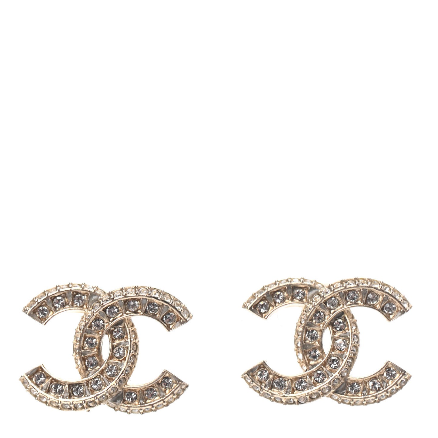 Crystal Timeless CC Earrings Light Gold