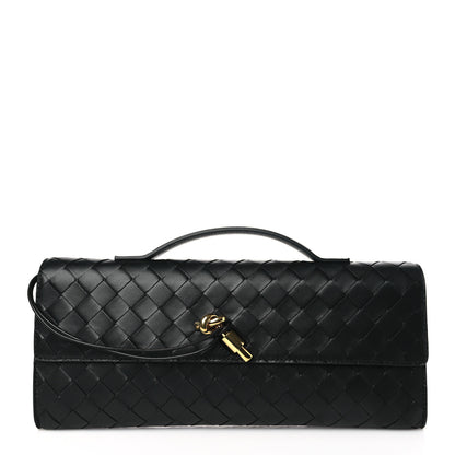 Bottega Veneta Nappa Intrecciato Long Andiamo Top Handle Clutch Black 1 of 8
