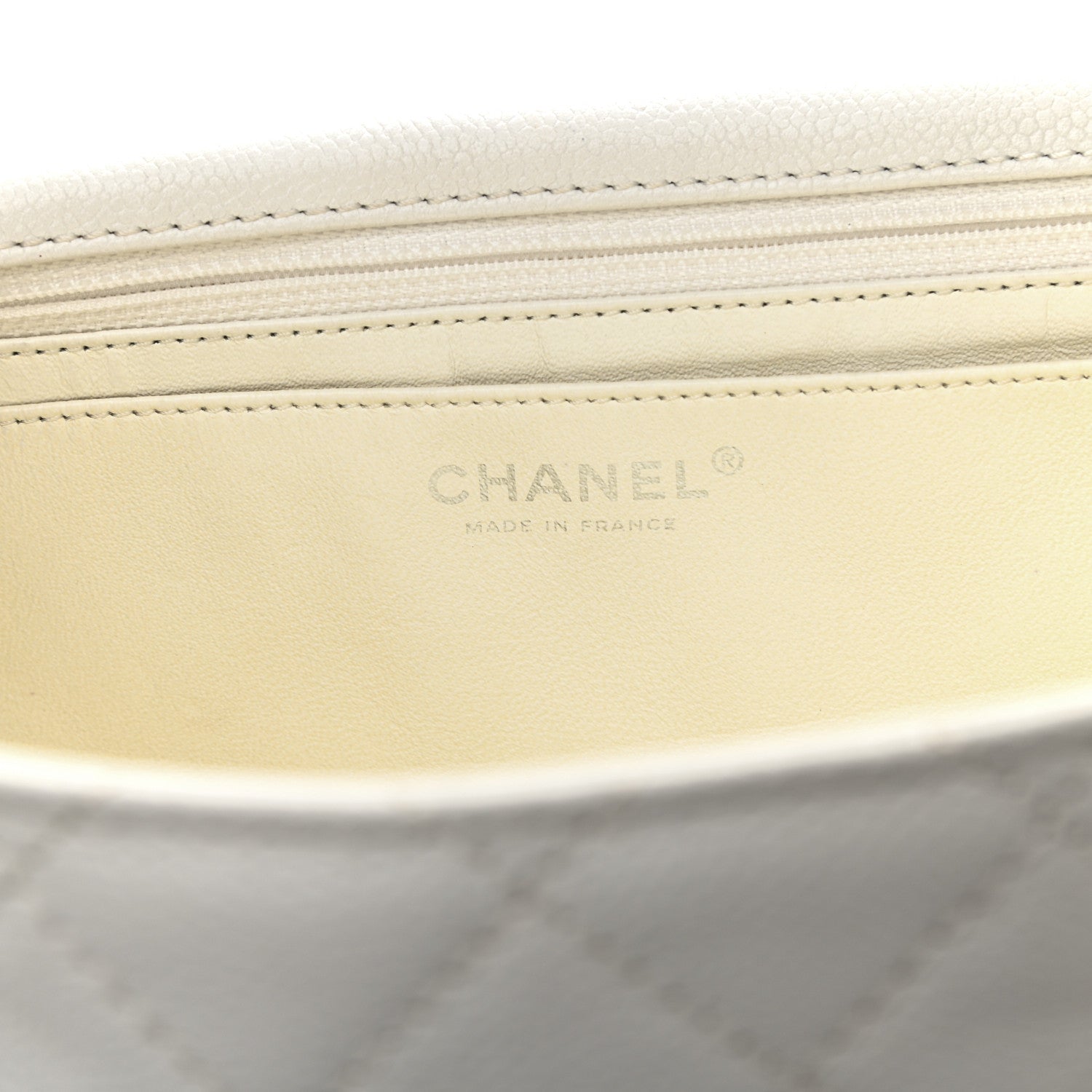 Chanel Caviar Quilted Maxi Single Flap White 6 of 11