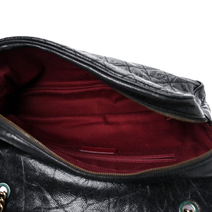 Chanel Crumpled Grained Calfskin Quilted Large Shiva Flap Black 5 of 13