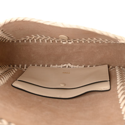 Fendi Vitello King Ceylon Woven Baguette White Ice 5 of 9