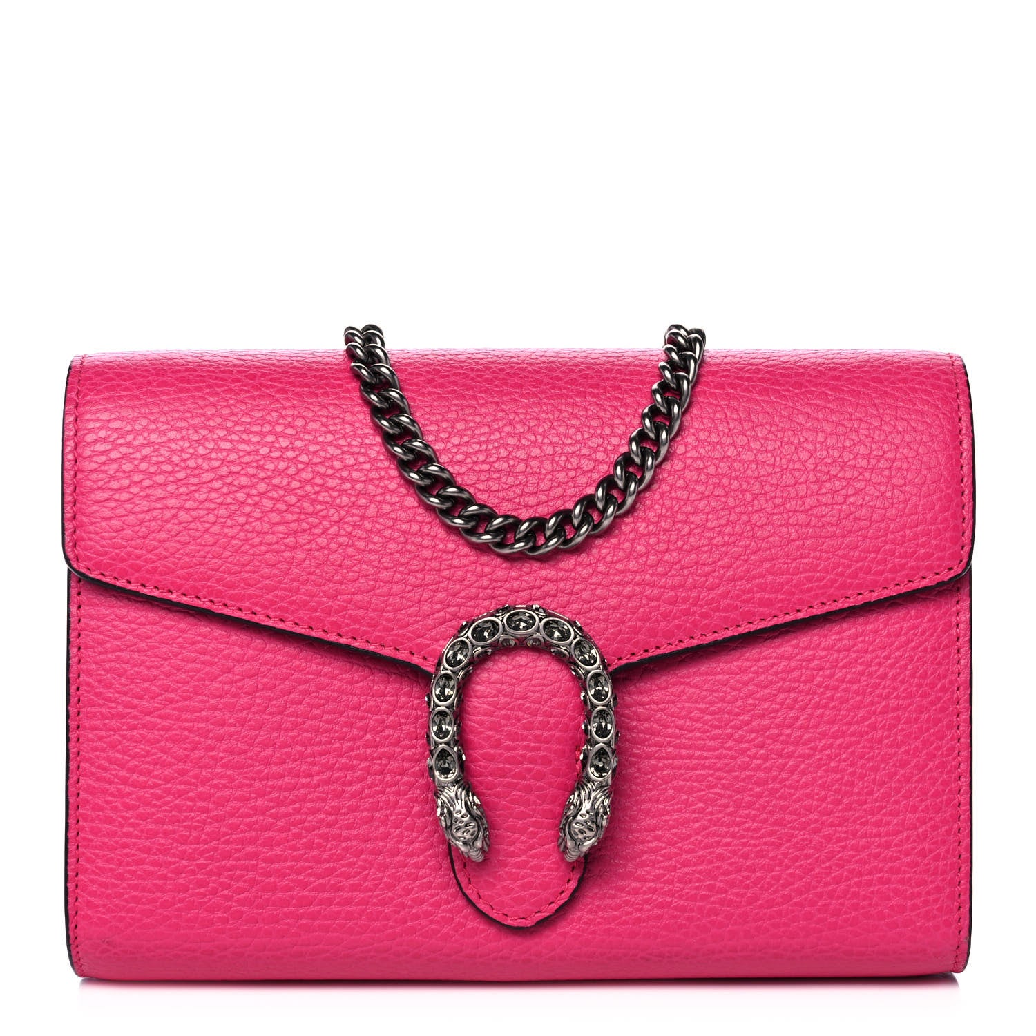 Gucci Dollar Calfskin Crystal Mini Dionysus Chain Wallet Box Pink 1 of 12