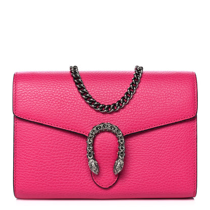 Gucci Dollar Calfskin Crystal Mini Dionysus Chain Wallet Box Pink 1 of 12