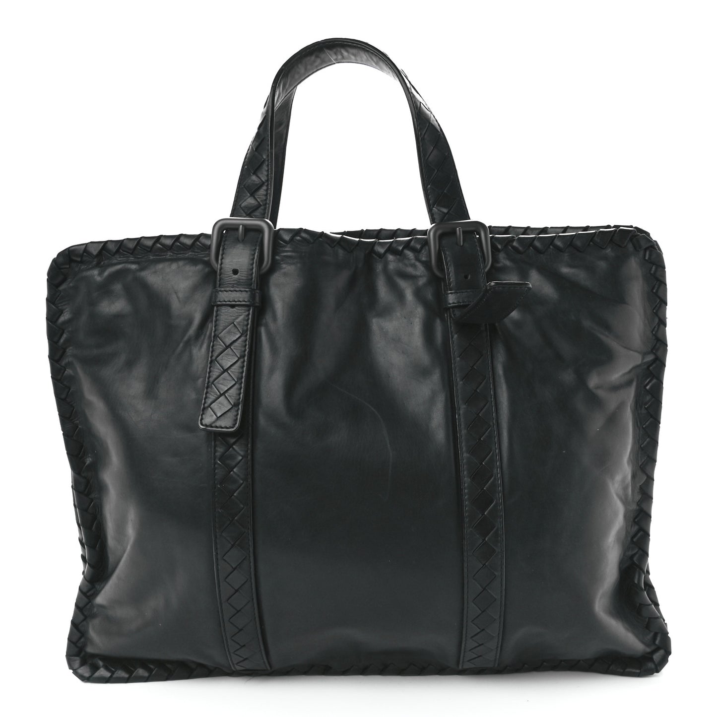 Calfskin Intrecciato Briefcase Black