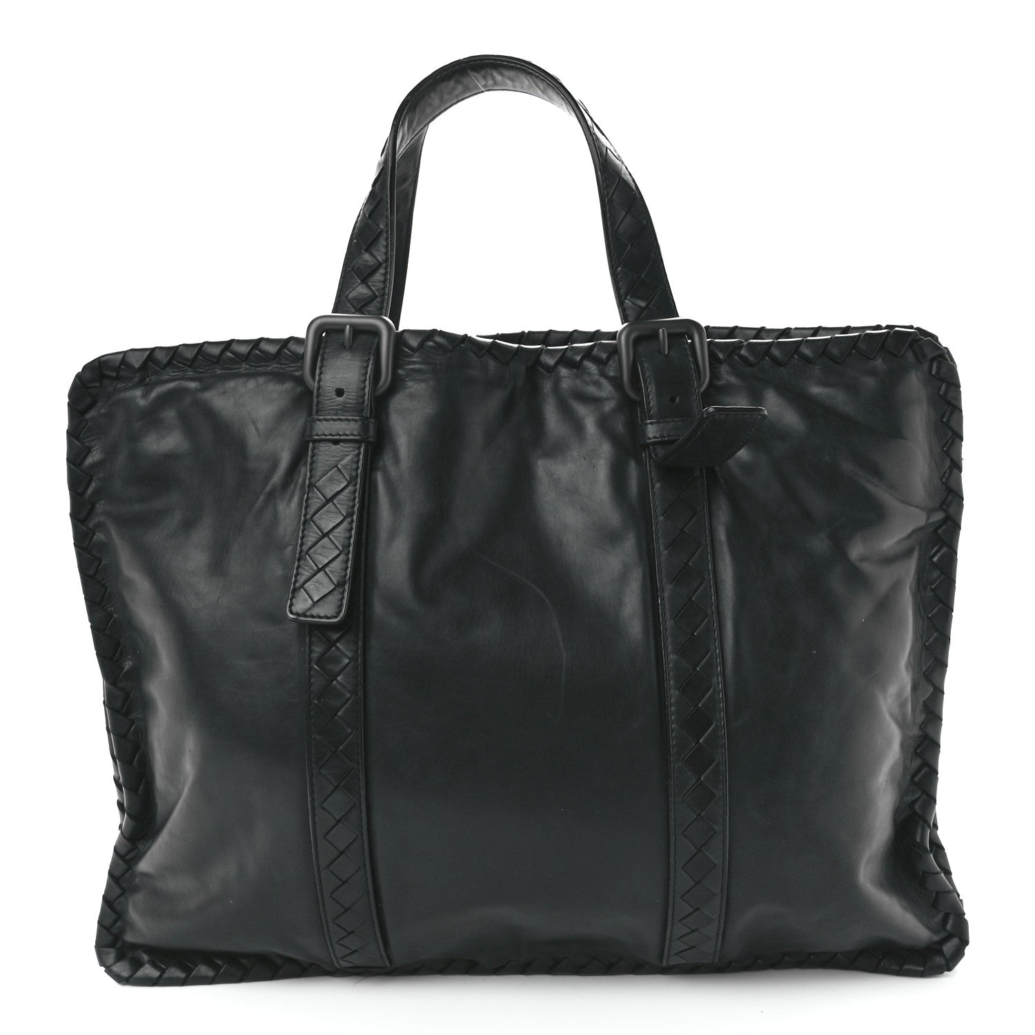 Bottega Veneta Calfskin Intrecciato Briefcase Black 1 of 12