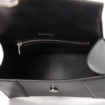 Balenciaga Shiny Box Calfskin Graffiti Logo Small Hourglass Top Handle Bag Black Silver 5 of 9
