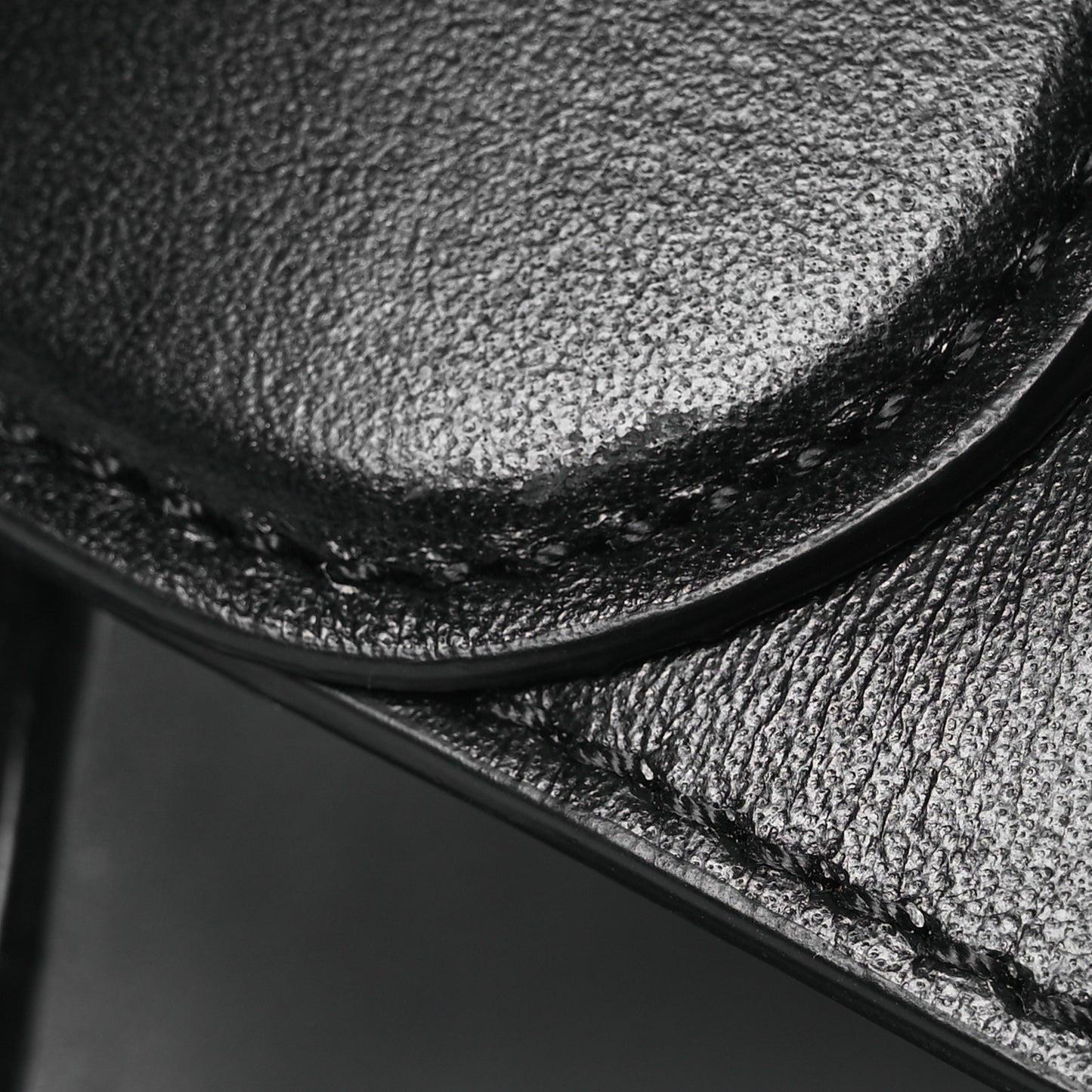 Grained Calfskin Embroidered Star Small Marcie Saddle Bag Black