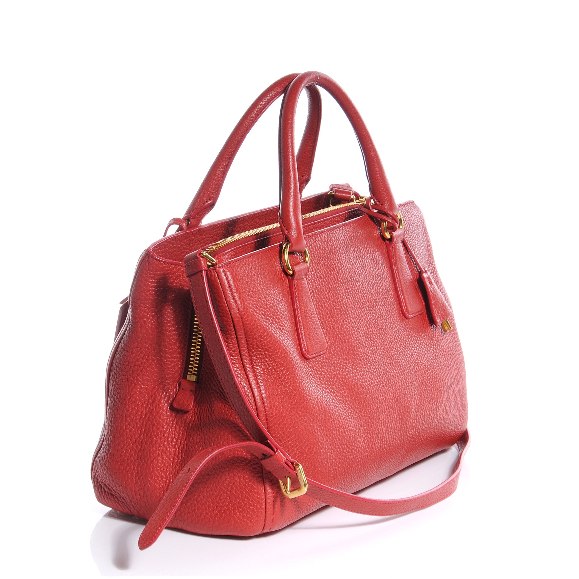 Prada Vitello Daino Lux Small Tote Rosso 3 of 9