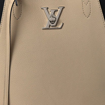 Louis Vuitton Calfskin Lockme Go Tote Black Vanilla 7 of 9