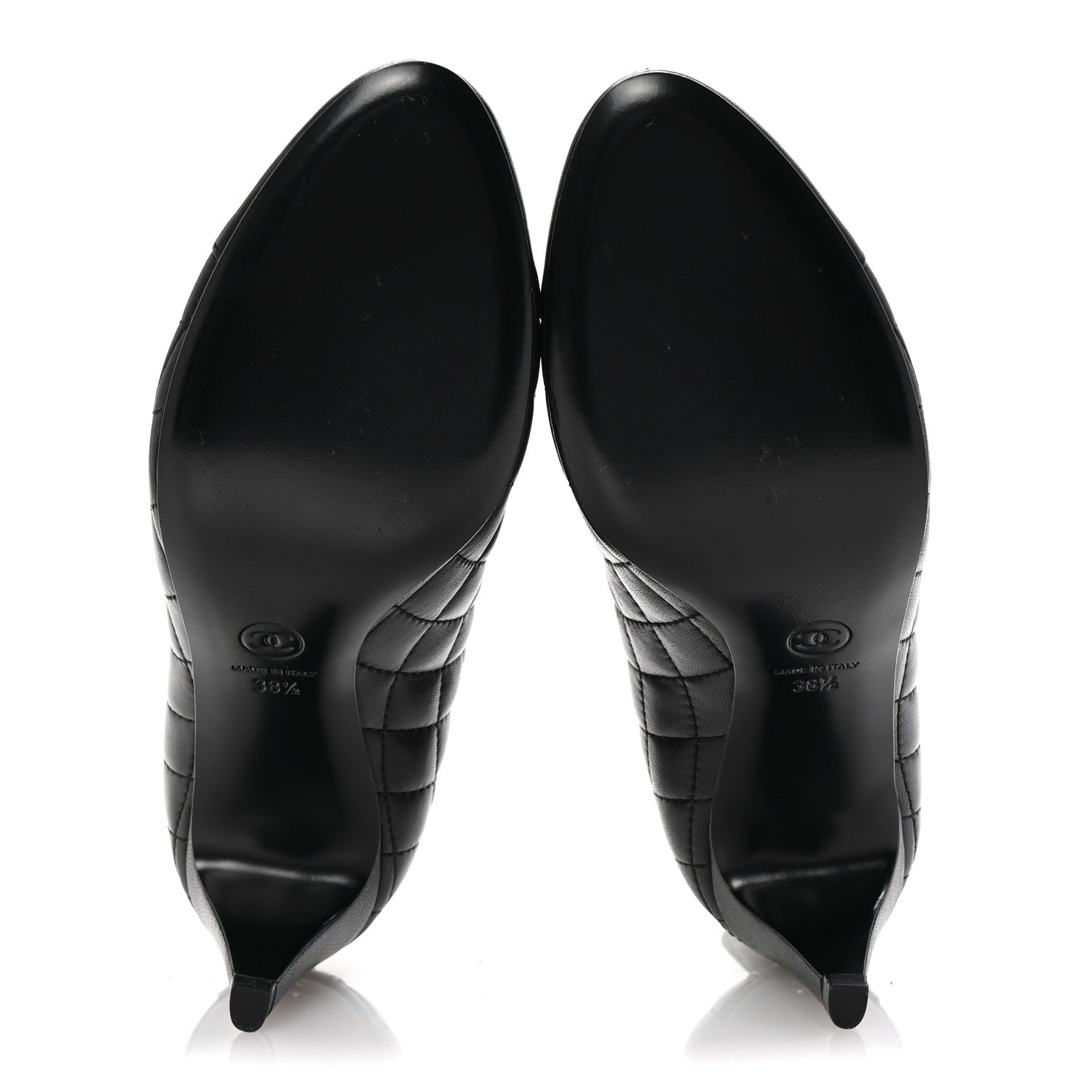 Chanel Calfskin Quilted Cap Toe Short Boots 38.5 Black 6 of 10