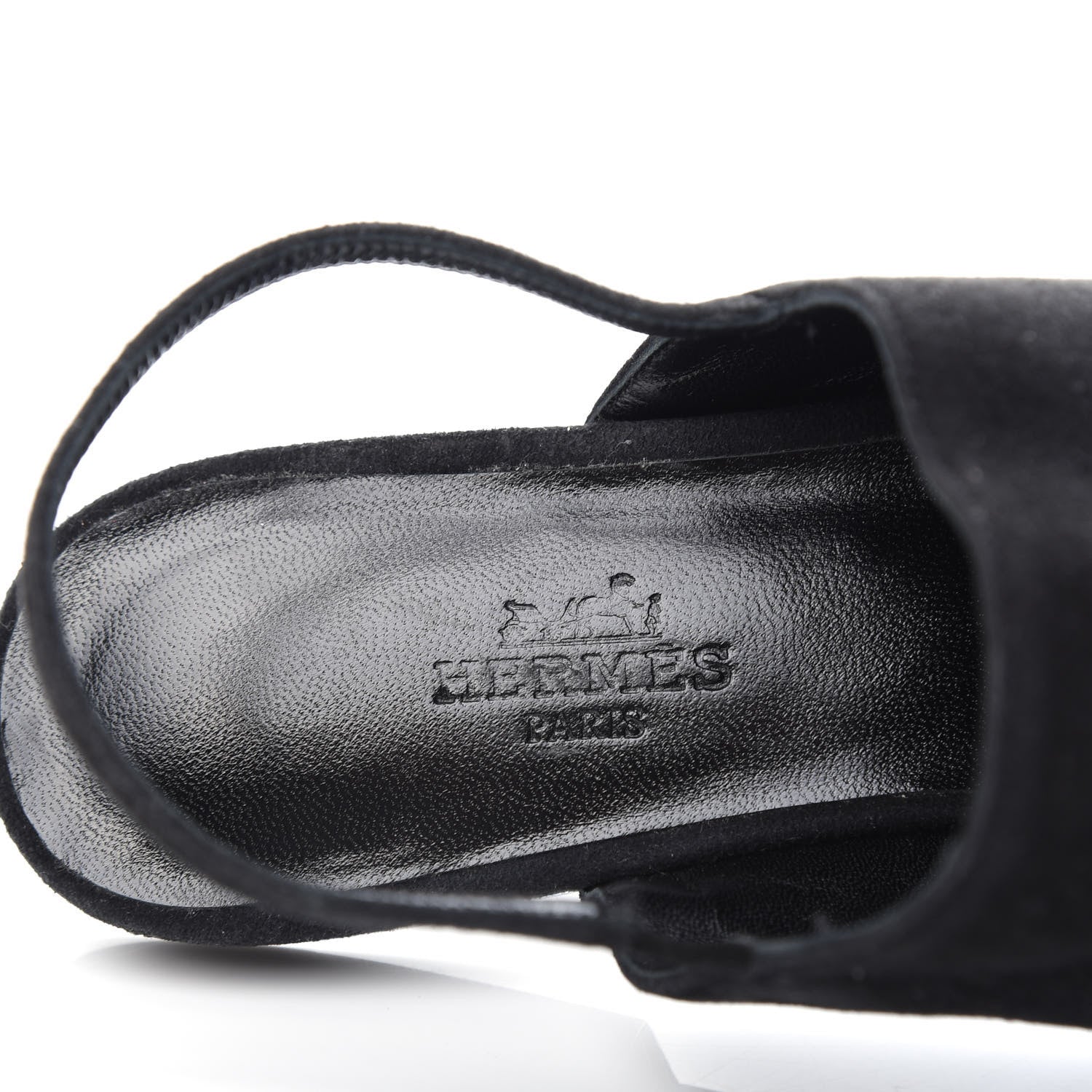 Hermes Suede Slingback Mules 35 Black 8 of 9