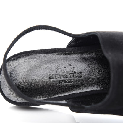 Hermes Suede Slingback Mules 35 Black 8 of 9