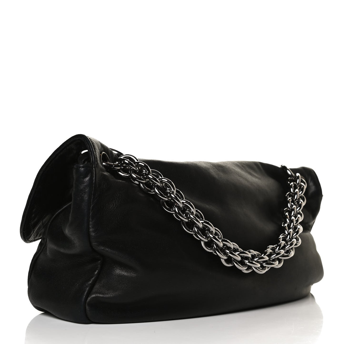 Lambskin Medium Soft and Chain Flap Black