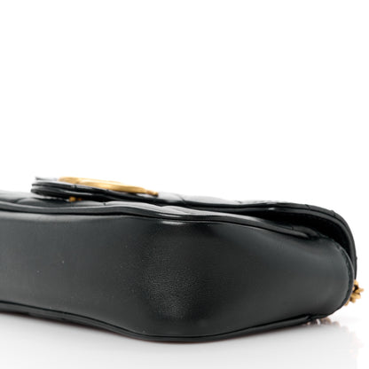 Gucci Calfskin Matelasse Super Mini GG Marmont Shoulder Bag Black 10 of 11