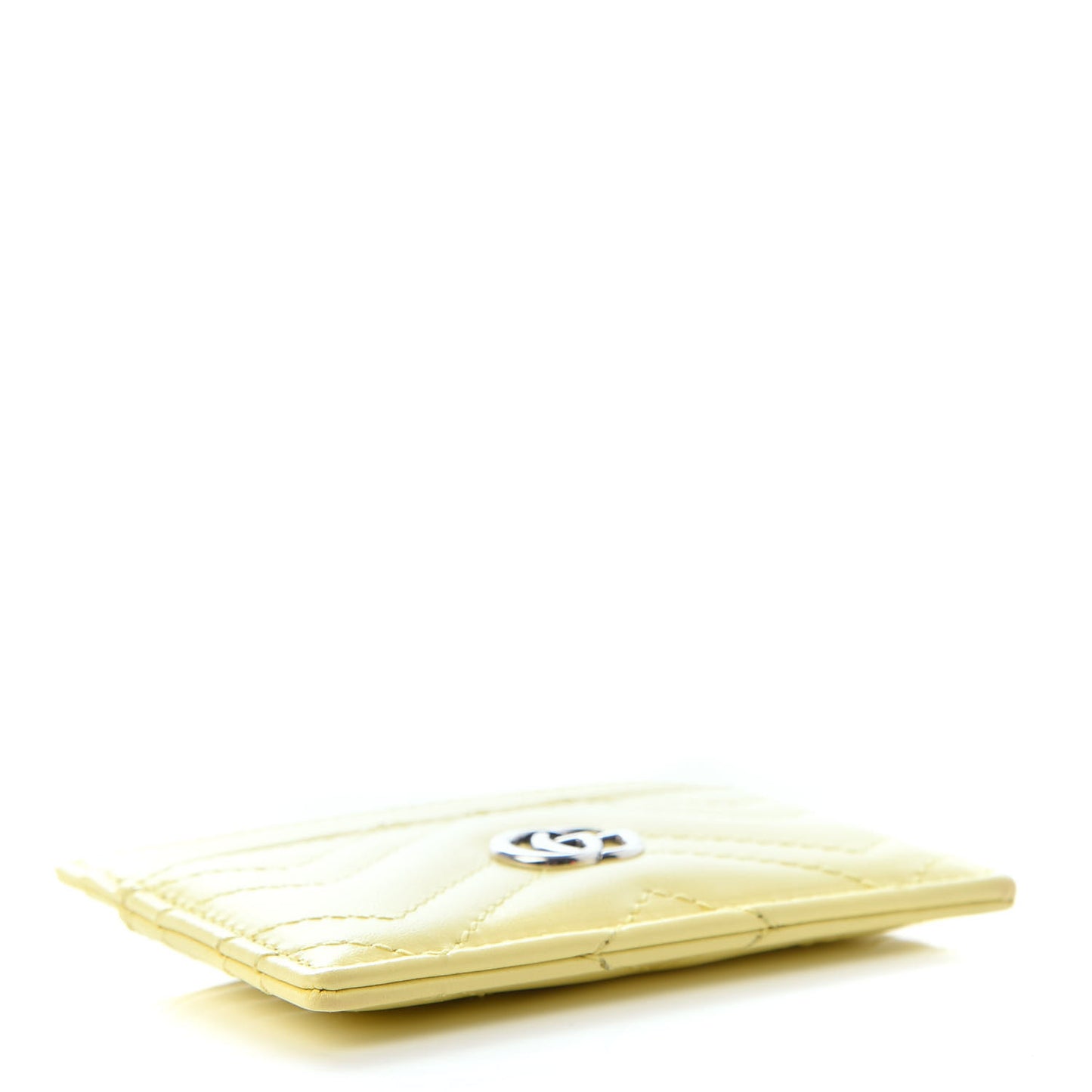 Calfskin Matelasse GG Marmont Card Holder Banana
