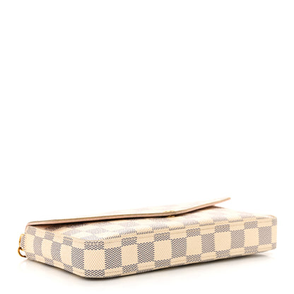 Louis Vuitton Damier Azur Pochette Felicie Chain Wallet Rose Ballerine 5 of 15