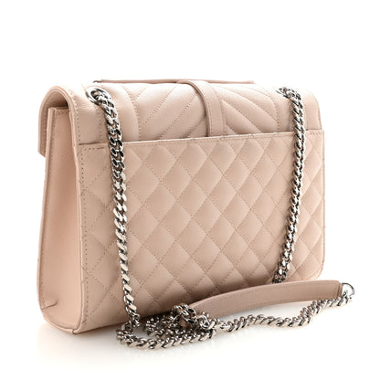 Saint Laurent Grain De Poudre Textured Mixed Matelasse Medium Triquilt Monogram Satchel Marble Pink 3 of 9
