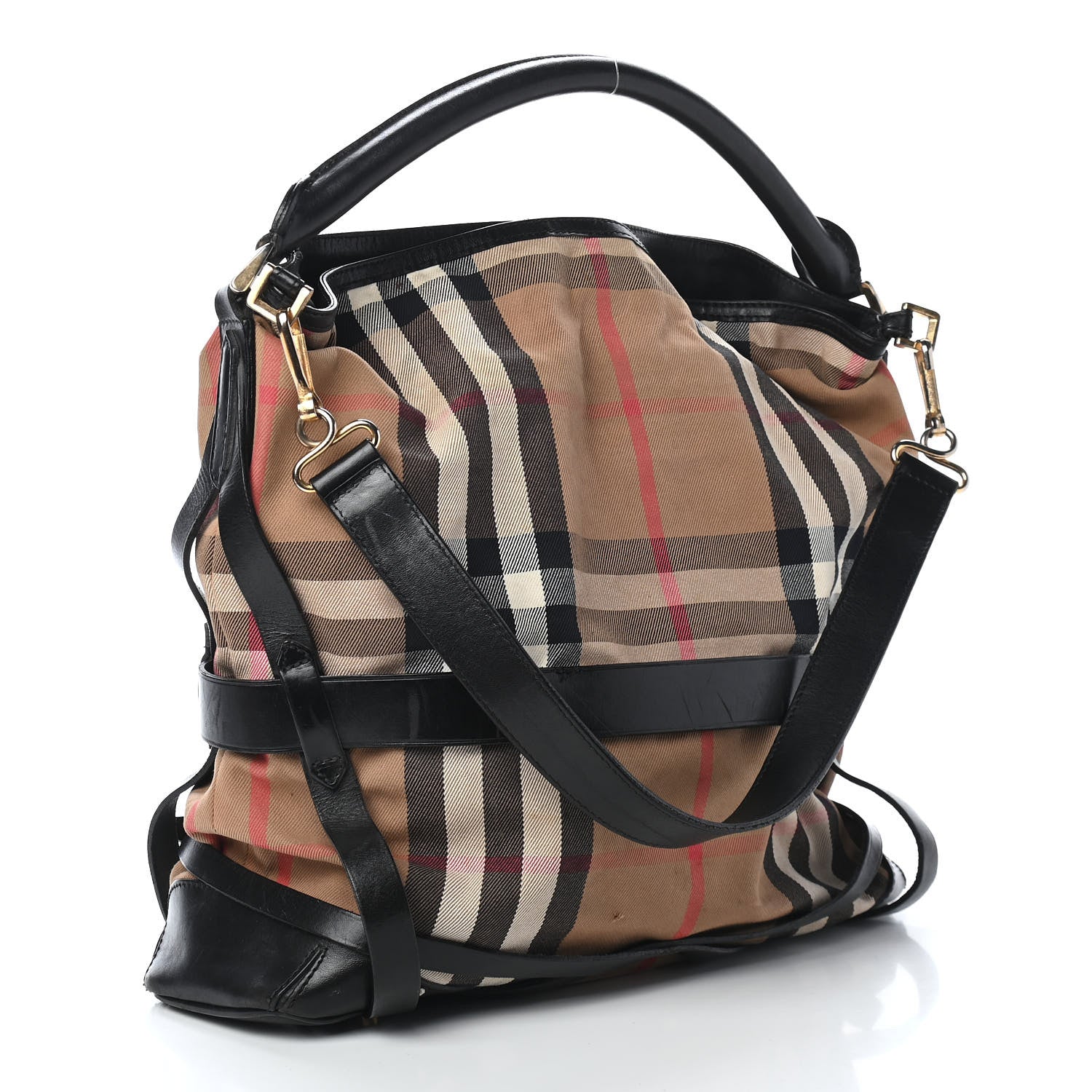 Burberry House Check Bridle Calfskin Medium Gosford Hobo Black 3 of 11