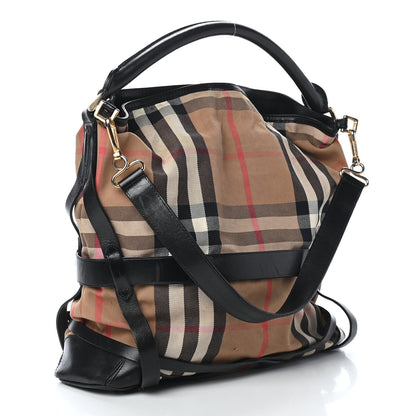 Burberry House Check Bridle Calfskin Medium Gosford Hobo Black 3 of 11
