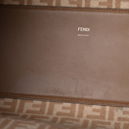 Fendi Flannel Vitello King Wool Plexiglass FF Logo Embroidered Medium Fendi Sunshine Shopper Tote Brown 12 of 20