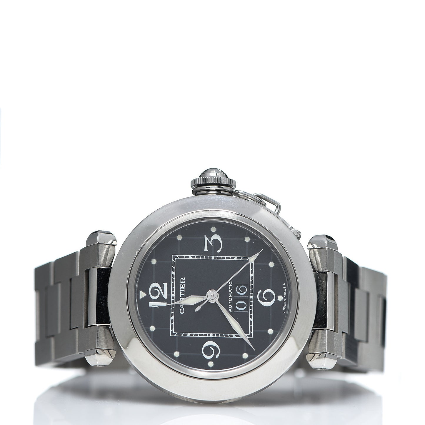 Stainless Steel 35mm Pasha C Big Date Automatic Watch Black