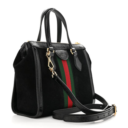 Gucci Suede Patent GG Web Small Ophidia Tote Bag Black 3 of 11