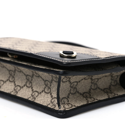 Gucci GG Emblem Monogram Wallet With Strap Beige Ebony Black 10 of 11
