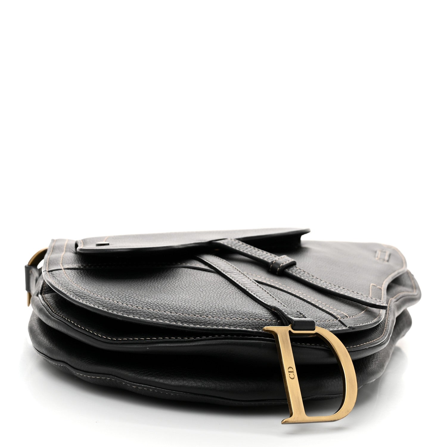 Christian Dior Calfskin Baudrier Saddle Bag Black 4 of 11